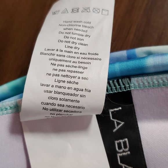 La Blanca Women's Ocean Tides Keyhole Banded Bikini Top Size 16 Like New - Picture 9 of 10